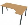 Pracovný stôl UNI A, ergo, ľavý, 180x75,5x120 cm, buk/čierna