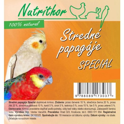 Nutrithor Special Stredný papagáj 10 kg