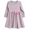Fashionkids Dievčenské bavlnené šaty s ružovými bodkami – sivé Farba: Sivá, Veľkosť: 104