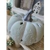 Clayre & Eef Šedo-zelená antik dekorácia tekvice s ornamentom Pumpkin - Ø 23*18 cm - Clayre & Eef