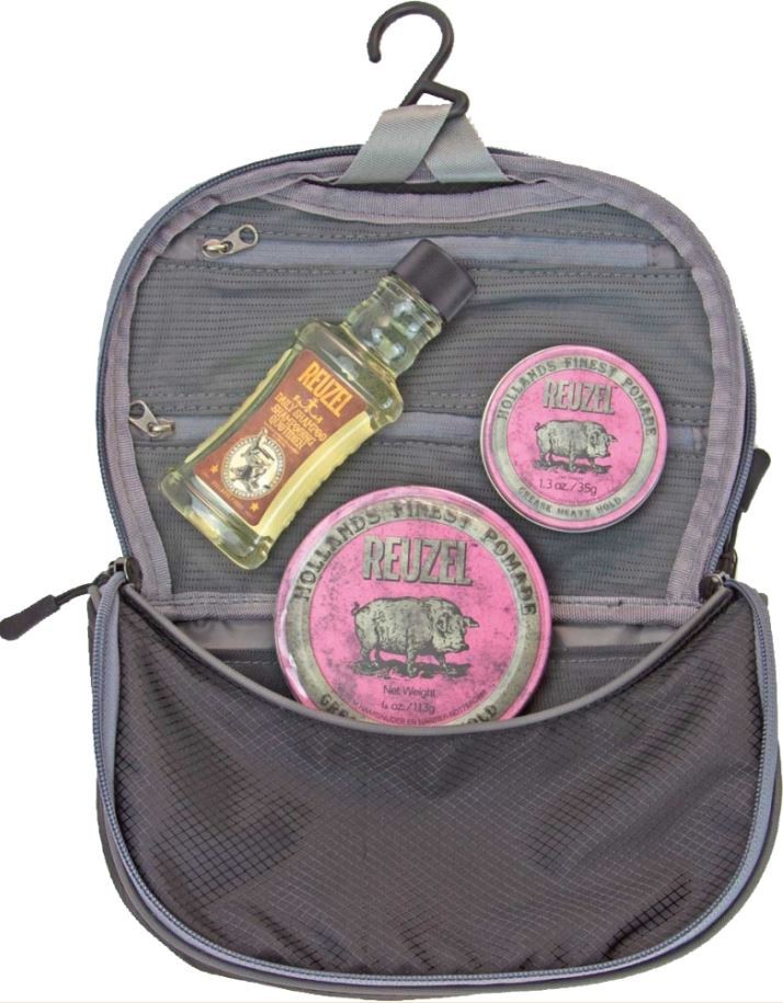 Reuzel Pigs Can Fly Dopp Bag Pink pomáda 113 g + pomáda 35 g + Daily šampón 100 ml + taštička darčeková sada