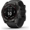 Garmin fenix 7X Pro - Sapphire Solar Edition - 51 mm - polymér vystužený vláknami - inteligentné hodinky s remienkom - silikónové - čierne - veľkosť zápästia: 127-210 mm - displej 3,556 cm (1,4