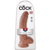 King Cock Model 23 cm tmavý - anatomický tvar, prísavka