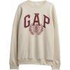 Dámska mikina GAP, V-LOGO OVERSIZED CREW béžová,vínová XS