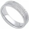 Silvego L´AMOUR Snubný prsteň s rytím z ocele RRC0470