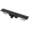 ALCA Podlahový žľab nerezový s okrajom pre perforovaný rošt, čierna-mat APZ1BLACK-650 APZ1BLACK-650