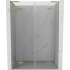 Mexen Lunar L Duo sprchové dvere otváravé 140 cm, transparentné, zlaté kartáčované - 834DL-140-000-55-00
