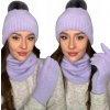 Fashionweek Súprava dámskej čiapky, šálu a rukavíc S3068 Farba: levanduľa, Veľkosť: Universal