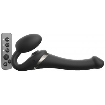 strap-on-me Multi Orgasm Strap-On Vibrator with Licking Stimulator Black XL