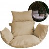 Blomster Vankúš na závesné kreslo, vankúš na závesnú hojdačku z polyirattanu / ratanu, závesný kôš, hojdací kôš, podporný vankúš - béžový