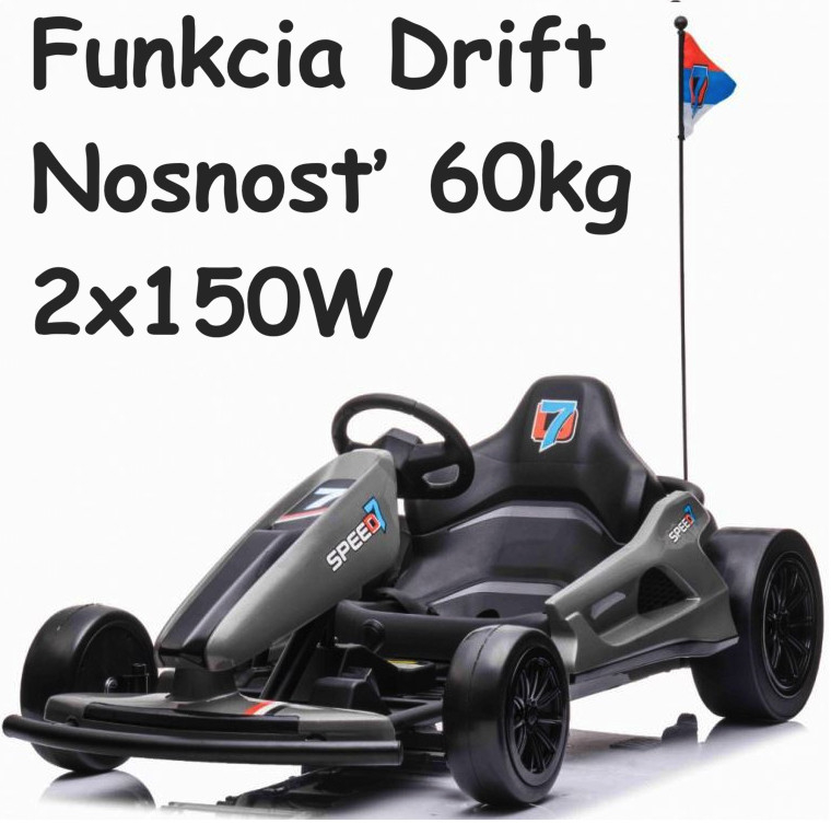 Joko Elektrická Formula Funkcia DRIFTU 2 x 150W 24V Nosnosť 60kg sivo-čierna