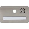 SOLIDO dveřní jmenovka bez kukátka, otvor o 14, nerez satinovaný, gravír. č. 23
