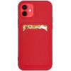 Púzdro SES Extrapevné silikonové ochranné s kapsou na kartu pro Apple iPhone 8 - červené
