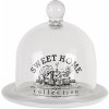 Clayre & Eef Sklenený poklop Sweet Home s bielou miskou - Ø 13 cm - Clayre & Eef