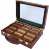 Luxusný drevený kufrík na 300 žetónov