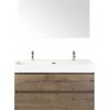 Kúpeľňový nábytkový set Maxx XL 120 cm s keramickým umývadlom 2 otvormi na kohúty a zrkadlom Tabacco