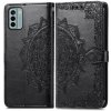 Peňaženkové puzdro Embossing Pattern Mandala Flower čierne – Nokia G22
