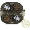 Puzdro Guess PU 4G Peony Charm pre AirPods 3, hnedá