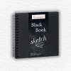 SKICÁR - HAHNEMÜHLE - BLACK BOOK - ŠPIRÁLOVÁ VÄZBA - 250 GSM - 30 LISTOV | 23,5x23,5 CM