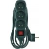 EMOS Predlžovací kábel 3 m / 5 zásuviek / s vypínačom / zelená / PVC / 1,5 mm2 P1313RZ