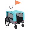 Vidaxl Vozík pre domáce zvieratá na bicykel/beh 2-v-1, modro sivý