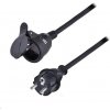 Solight prodlužovací přívod - spojka, 1 zásuvka, 20m, 3 x 1, 5mm2, gumová, černá PS32