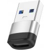 AppleKing dátový a nabíjací adaptér OTG USB-A 3.0 / USB-C female - strieborný - možnosť vrátiť tovar ZADARMO do 30tich dní