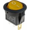 Kolískový vypínač guľatý 12V, LED podsvietenie Žltá