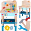 Tooky Toy Pracovný stôl s náradím a hodinami 45 ks