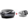 SHAD Vrchný kufor na motorku SHAD SH48 D0B48300+D0RI4800 Dark grey / black with PREMIUM SMART lock and backrest