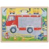 Vícevrstvé dřevěné puzzle Hasiči při práci 59 dílků
