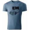 T-ričko BMW e36 line pánske tričko Farba trička: Denim, Farba potlače: Čierna, Veľkosť: 3XL