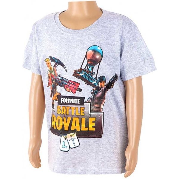 Detské tričko Detské tričko Fortnite Battle Royale sivé
