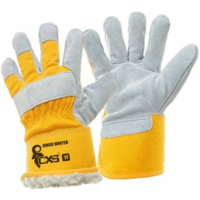 Zimné kombinované pracovné rukavice CXS Dingo Winter - veľkosť: 11/XXL, farba: žltá/sivá