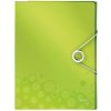 LEITZ WOW plastový organizér na dokumenty, A4, s poznámkovým blokom, na gumičku, 4 rozraďovače, 3 klopy, zelený