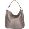 Mondo Italia Kožená kabelka na rameno 981 Made in Italy tmavá šedohnedá Šedohnedá