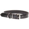 COBBYS PET Obojok z pravej kože s vysokým leskom čierny, prešitý 20mm/55cm