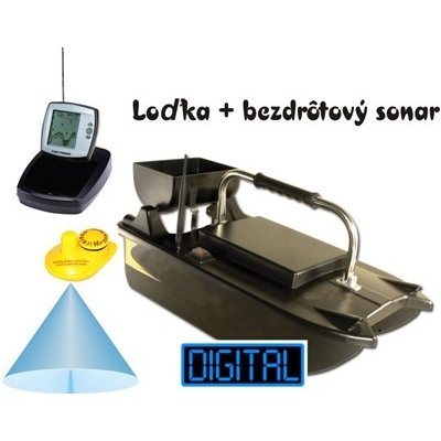 Lacná zavážacia loďka a bezdrôtový sonar
