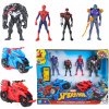 SADA 4 FIGÚROK SPIDERMAN VENOM GOBLIN MILES MORALES + 2 VOZIDLÁ + PRÍSLUŠENSTVO