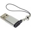 PremiumCord Adaptér USB3.0 A male - USB-C Female, stříbrná s očkem na zavěšení