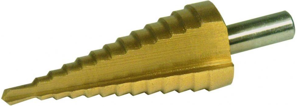 Vrták stupňovitý 4-32 mm do plechu, krok 2mm, TiN, GEKO