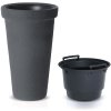 PlasticFuture Podlhovastý kvetináč Classic tmavosivý, 30 cm