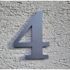 Číslo 4 na dom strieborné samolepiace