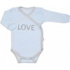 Baby Nellys Body dlhý rukáv Love zapínanie bokom modré