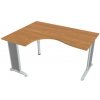 Hobis Pracovný stôl Flex, ergo, pravý, 160x75,5x120 (60x80) cm, jelša/kov