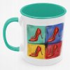 Mooga - Pop Art High Heels hrnček s potlačou 330 ml biely/tyrkysový