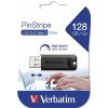 USB kľúč, 128GB, USB 3.2, VERBATIM Pinstripe, čierna