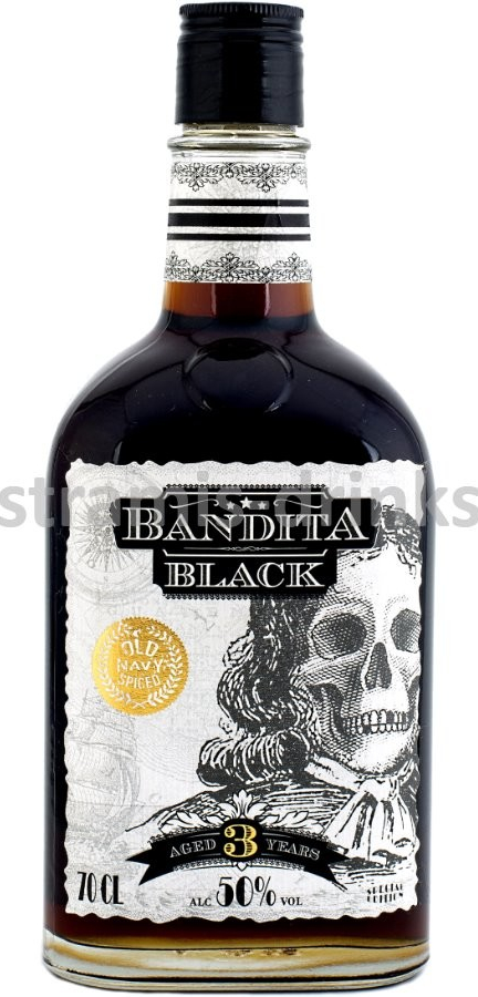 Bandita Black Rum 50% 0,7 l (čistá fľaša)