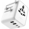 Fixed Voyager 70W cestovný adaptér pre EU, UK a USA/AUS, s 3xUSB-C a 2xUSB výstupom, GaN, PD 70W, biely FIXCT70-3C2A-WH