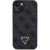 Guess PU 4G Strass Triangle Metal Logo iPhone 15, čierne
